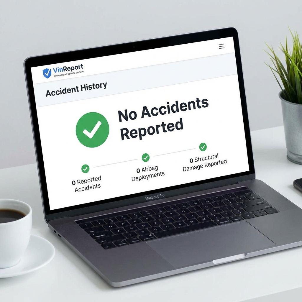 Sample VinReport accident history section screenshot